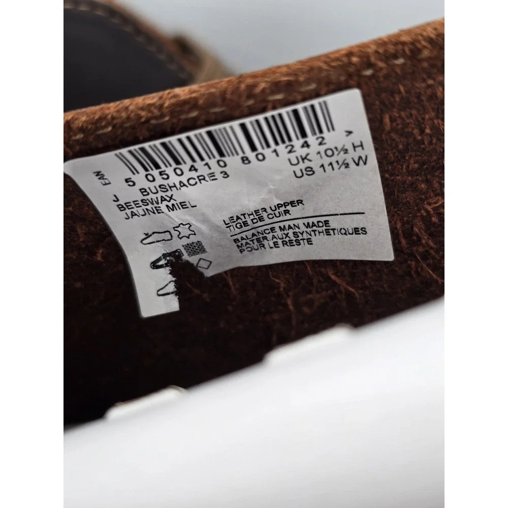 Man's Boots Clarks Bushacre 3 - Sz‎ 11.5 W WIDE Beeswax Brown 53528 NIB